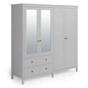 Lynton 4 Door Wardrobe, Grey