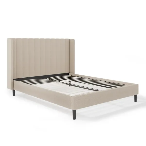 Alara Pleated Chenille Bed Frame 2