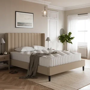 Alara Pleated Chenille Bed Frame
