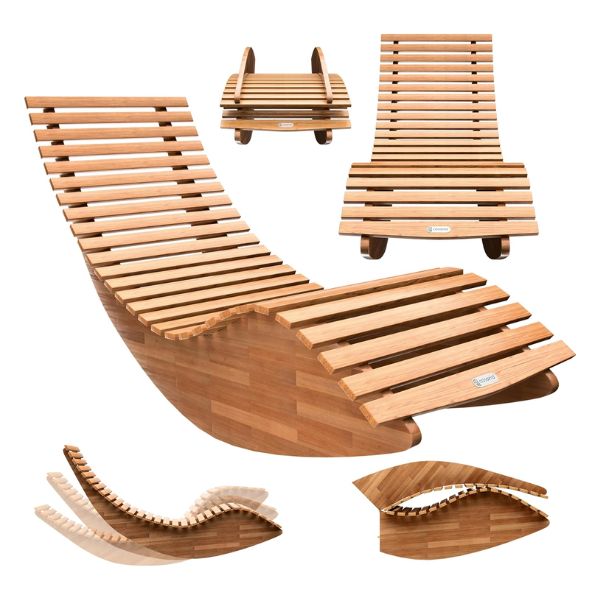 CASARIA JAVA Rocking Wooden Garden Lounger