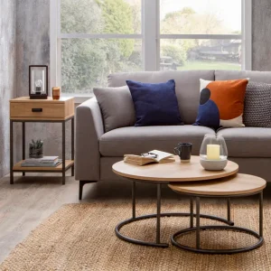 Fulton Coffee Nest of Tables, Oak Effect