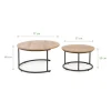 Fulton Coffee Nest of Tables, Oak Effect dimensions