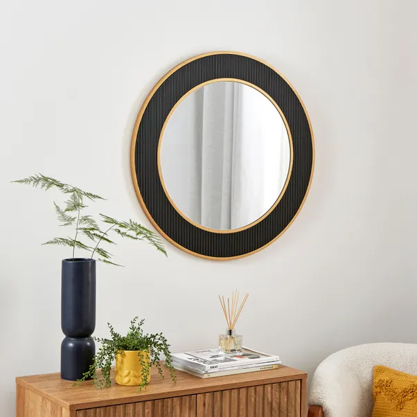 Georgi Round Wall Mirror black