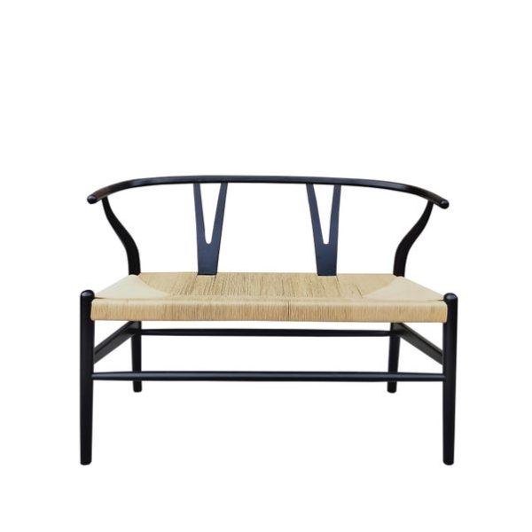 Lara Wishbone 2 Seater Dining Bench, Beech Wood, 110cm-2
