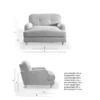 Martha Vintage Velvet Snuggle Chair dimensions