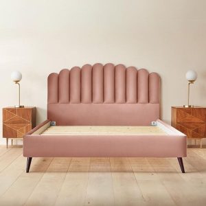 Oriana Upholstered Bed Frame in pink