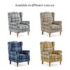Oswald Check Wingback Armchair different colours