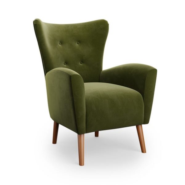 Sven Velvet Modern Wing Chair-1