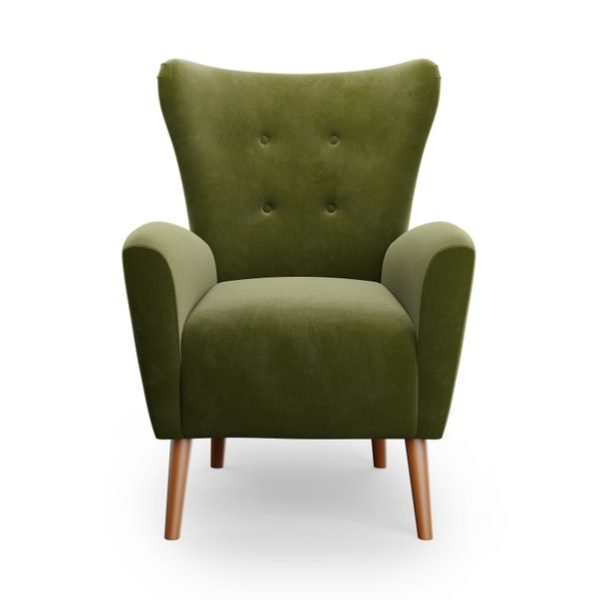 Sven Velvet Modern Wing Chair-2