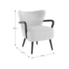 Eliza Ivory Borg Wooden Arm Cocktail Chair dimensions