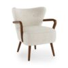 Eliza Ivory Borg Wooden Arm Cocktail Chair eco friendly