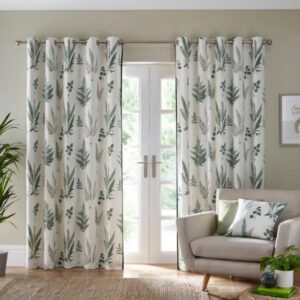 Fern Green Eyelet Curtains dunelm
