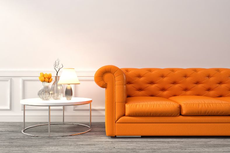 magnolia with orange colour interior
