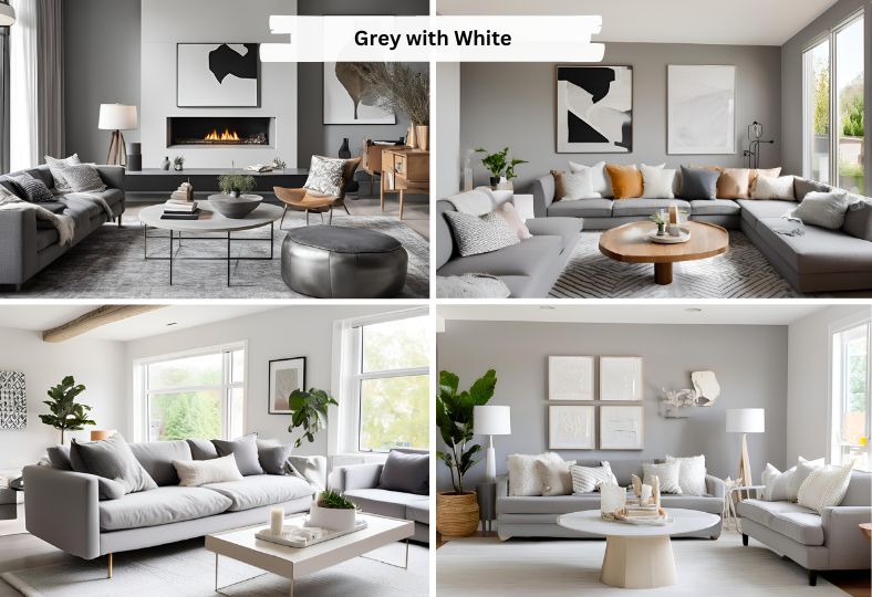 grey sofa white living room