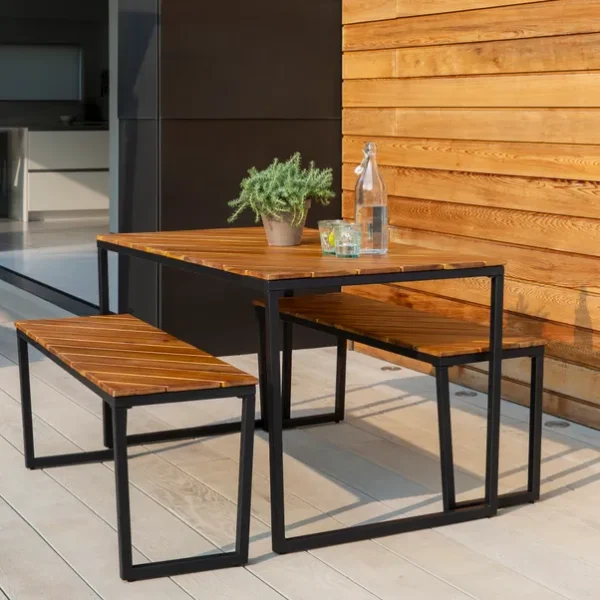 Elements 4 Seater Compact Wooden Dining Set