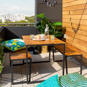 Elements 4 Seater Compact Wooden Dining Set eco-friendly