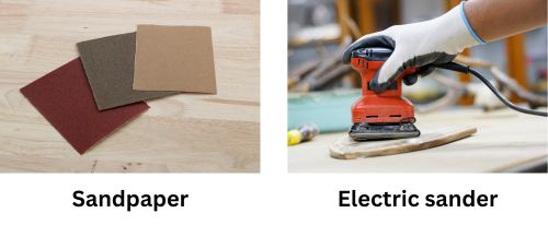 sandpaper and electric sander