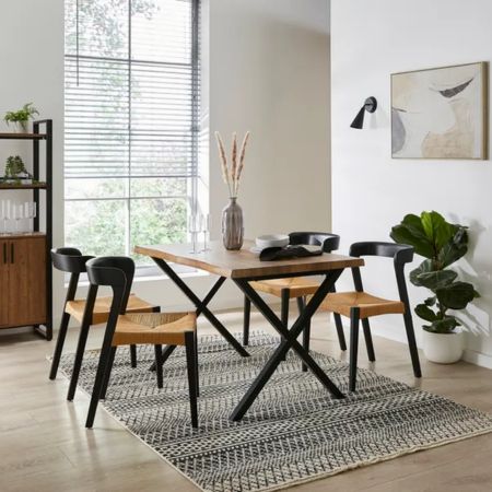 Ezra 4-6 Seater Rectangular Extendable Dining Table used as working desk