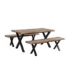 Ezra 6 Seater Rectangular Dining Table with 2 Benches eco-friendly wood