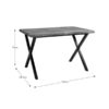 Ezra Rectangular Compact 4 Seater Dining Table dimensions