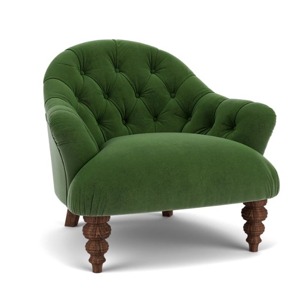 accent chair in olive green colour