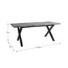 Ezra 4-6 Seater Rectangular Extendable Dining Table dimensions