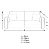 Carson Deep Sit Vivalife Stain-Resistant Fabric 3 Seater Sofa dimensions