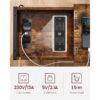 VASAGLE Side Table with Charging Station and USB