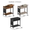 VASAGLE Side Table with Charging Station in 3 colours