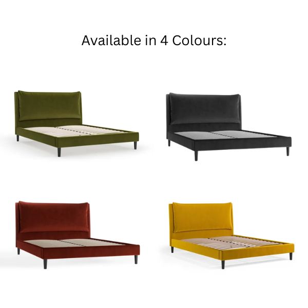 Skylar Velvet Pillow Back Bed Frame 4 Colours