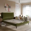Skylar Velvet Pillow Back Bed Frame with sprung slats