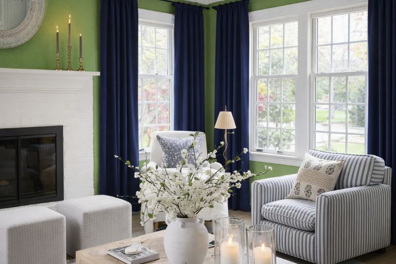 What Colour Curtains Go With Green Walls