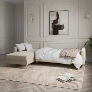 Kendall Quilted Velvet Clic Clac Storage Corner Sofa Bed