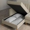 Kendall Quilted Velvet Clic Clac Storage Corner Sofa Bed with storage
