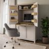 Olney Hideaway Desk in stone grey