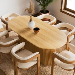 Amari 6 Seater Oval Dining Table oak