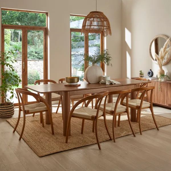 Reeva Extendable 6 to 8 Seater Rectangular Dining Table 240cm wide