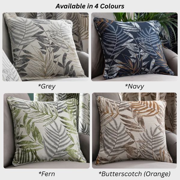 Leaf Jacquard Cushion different colours